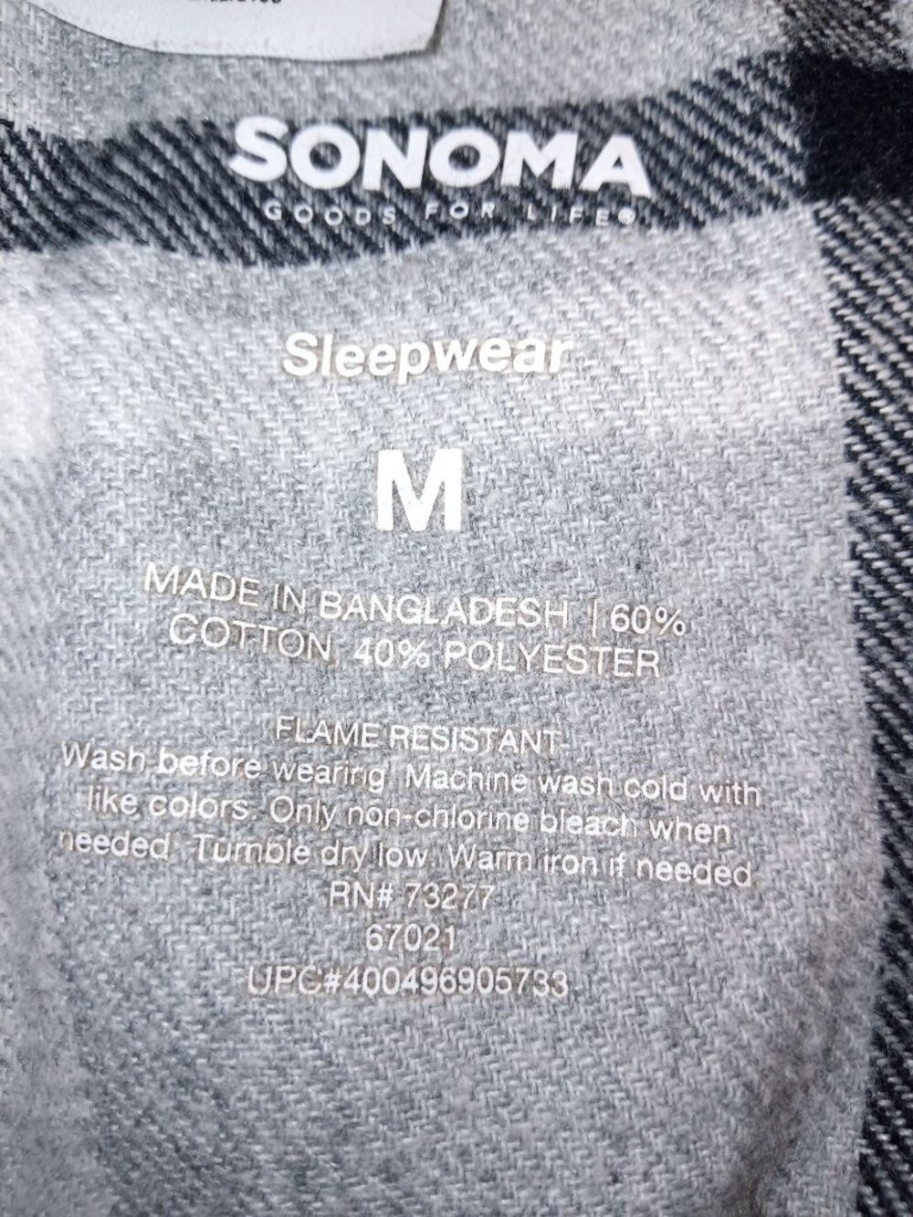 Sonoma Women's Light Grey + Black Pajama Bottoms Sz. M - Picture 3 of 4